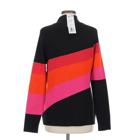 NWT Krimson Klover Cochran 1/4 Zip Sweater Black Color Block W's L MSRP$139 - Picture 4 of 14